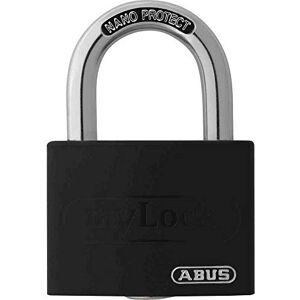 ABUS padlock T65AL/40 myLOCK individually writable locker lock solid aluminium lock body security level 5 black ABUS padlock T65AL/40 myLOCK individually writable locker lock solid aluminium lock body security level 5 black