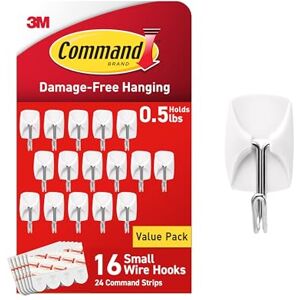 Command GP067-16NA Small Wire Hardware, Silver, White, 16 Hooks Command GP067-16NA Small Wire Hardware, Silver, White, 16 Hooks