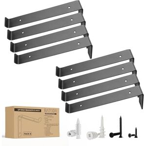 BATODA Shelf Brackets - 12 inch - 8 Pack - Black - Heavy Duty Support BATODA Shelf Brackets - 12 inch - 8 Pack - Black - Heavy Duty Support