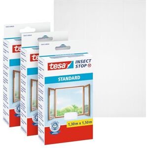tesa UK tesa Insect Stop Hook and Loop Standard for Windows Self Adhesive Window Fly Screen Cut to Desired Size in White, 3X 130 cm x 150 cm tesa UK tesa Insect Stop Hook and Loop Standard for Windows Self Adhesive Window Fly Screen Cut to Desired Size in White, 3X 130 cm x 150 cm