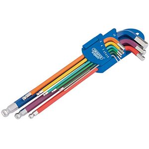 Draper 66134 Metric Coloured Extra Long Hexagon and Ball End Key 9 Keys Set Draper 66134 Metric Coloured Extra Long Hexagon and Ball End Key 9 Keys Set