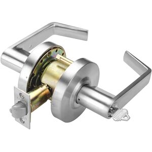 LYNN HARDWARE Commercial Door Lever Lock Heavy-Duty Locking Door Handle, Designer Door Handles, Cylindrical Lever Lock, Non-Handed Grade 2 Door Handle, Satin Chrome, Classroom Function LYNN HARDWARE Commercial Door Lever Lock Heavy-Duty Locking Door Handle, Designer Door Handles, Cylindrical Lever Lock, Non-Handed Grade 2 Door Handle, Satin Chrome, Classroom Function