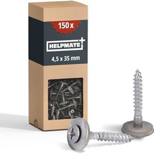 HELPMATE woodscrews 4.5x35 mm, 150 pieces, DIN 7995, stainless steel A2, PZ2, DIN 7995, roofing screws, pan head, with washer and EPDM washer, silver, 4.5 x 35 mm HELPMATE woodscrews 4.5x35 mm, 150 pieces, DIN 7995, stainless steel A2, PZ2, DIN 7995, roofing screws, pan head, with washer and EPDM washer, silver, 4.5 x 35 mm