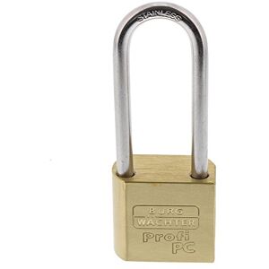Burg-Wächter 116 PC 50 HB 80 NIRO Padlock Body Without Cylinder 8 mm Shackle Thickness 2 Keys Brass Burg-Wächter 116 PC 50 HB 80 NIRO Padlock Body Without Cylinder 8 mm Shackle Thickness 2 Keys Brass