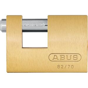 ABUS Brass Padlock 82/70 Monoblock Padlock for Roller grilles, Vending Machines, containers and Much More. Locking Bolt Made of Hardened Steel Security Level 6 ABUS Brass Padlock 82/70 Monoblock Padlock for Roller grilles, Vending Machines, containers and Much More. Locking Bolt Made of Hardened Steel Security Level 6