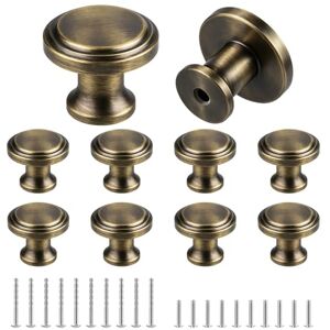 elzle 10 Pieces Vintage Furniture Knobs, Furniture Handles, 25 mm Round Knobs for Furniture Doors, Round Bronze Colour Cabinet Knobs, for Drawers, Furniture, Kitchen Cabinets, Cabinets elzle 10 Pieces Vintage Furniture Knobs, Furniture Handles, 25 mm Round Knobs for Furniture Doors, Round Bronze Colour Cabinet Knobs, for Drawers, Furniture, Kitchen Cabinets, Cabinets