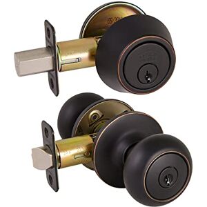 Design House 701813 Cambridge 2-Way Latch Deadbolt and Entry Door Knob, Adjustable Backset, Oil Rubbed Bronze Finish Design House 701813 Cambridge 2-Way Latch Deadbolt and Entry Door Knob, Adjustable Backset, Oil Rubbed Bronze Finish
