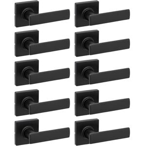 Kwikset Breton Square Hall/Closet Lever Featuring Microban in Matte Black (10-Pack) Kwikset Breton Square Hall/Closet Lever Featuring Microban in Matte Black (10-Pack)