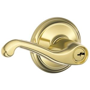 Schlage F51A FLA 605 Flair Lever Keyed Entry Lock - Lock Schlage F51A FLA 605 Flair Lever Keyed Entry Lock - Lock