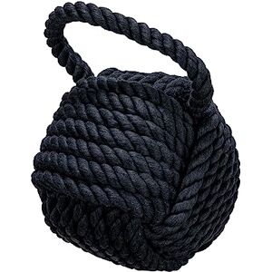 Creative Labs Nautical Rope Knot Decorative Cotton Door Stop, Black Creative Labs Nautical Rope Knot Decorative Cotton Door Stop, Black