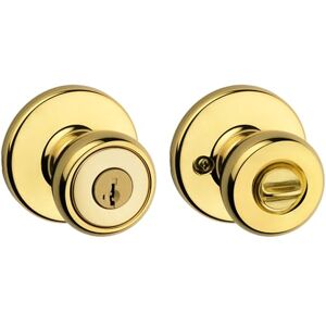 Kwikset Tylo Keyed Entry Knob - Smartkey Security - Polished Brass Kwikset Tylo Keyed Entry Knob - Smartkey Security - Polished Brass