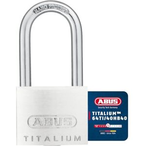 ABUS Titalium 64TI/40HB40 Padlock with high Shackle Basement Lock with Lock Body Made of Special Aluminium Hardened Steel Shackle Security Level 5 ABUS Titalium 64TI/40HB40 Padlock with high Shackle Basement Lock with Lock Body Made of Special Aluminium Hardened Steel Shackle Security Level 5
