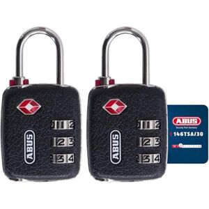 ABUS TSA lock 146TSA/30 Luggage lock in leather look with 3-digit numerical code for suitcases, bags, rucksacks set of 2 ABUS TSA lock 146TSA/30 Luggage lock in leather look with 3-digit numerical code for suitcases, bags, rucksacks set of 2