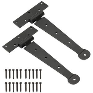 Infinity One 9" (225mm) Traditional Hand Forged Wrought Iron T Hinge Penny End in Black Beeswax Finish for Wooden Outdoor Shed Door Gates Infinity One 9" (225mm) Traditional Hand Forged Wrought Iron T Hinge Penny End in Black Beeswax Finish for Wooden Outdoor Shed Door Gates