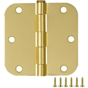 Design House Door Hinges for Interior Doors 12-Pack 3.5-inch x 3.5-inch – Rounded 5/8-inch Radius Steel Door Hinge – Satin Brass – Fits Standard Doors – 189795 Design House Door Hinges for Interior Doors 12-Pack 3.5-inch x 3.5-inch – Rounded 5/8-inch Radius Steel Door Hinge – Satin Brass – Fits Standard Doors – 189795