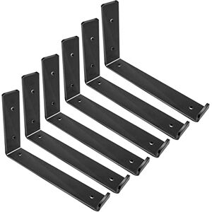 Qualward Shelf Brackets 10 Inch, Heavy Duty Black Metal Floating Shelf Bracket, Rustic Farmhouse Decorative Iron L Bracket with Lip/Hook, J Brackets Wall Angel Corner Brace for Wood Shelves 6 Pack Qualward Shelf Brackets 10 Inch, Heavy Duty Black Metal Floating Shelf Bracket, Rustic Farmhouse Decorative Iron L Bracket with Lip/Hook, J Brackets Wall Angel Corner Brace for Wood Shelves 6 Pack