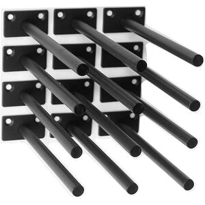 MHMYDZ 12 Pcs 8 Black Solid Steel Floating Shelf Bracket Blind Shelf Supports Hidden Brackets for Floating Wood Shelves Concealed Blind Shelf Support – Screws and Wall Plugs Included MHMYDZ 12 Pcs 8 Black Solid Steel Floating Shelf Bracket Blind Shelf Supports Hidden Brackets for Floating Wood Shelves Concealed Blind Shelf Support – Screws and Wall Plugs Included