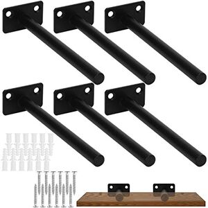 ASelected 6 Pack Floating Shelf Bracket 12 X 150mm Long Invisible Concealed Shelf Brackets for Wall Floating Shelf Heavy Duty Hidden Blind Shelf Supports (Black) ASelected 6 Pack Floating Shelf Bracket 12 X 150mm Long Invisible Concealed Shelf Brackets for Wall Floating Shelf Heavy Duty Hidden Blind Shelf Supports (Black)