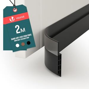 VOUNOT ® Door Draught Excluder Strip, Draft Excluder Under Door for Energy Saving, Soundproof, Weatherproof, Dust Reduction Door Seal for Home, Entrance, 200x5cm, Black VOUNOT ® Door Draught Excluder Strip, Draft Excluder Under Door for Energy Saving, Soundproof, Weatherproof, Dust Reduction Door Seal for Home, Entrance, 200x5cm, Black
