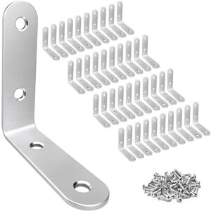 LuckIn 40 Pack Corner Brace 2" x 2", Heavy Duty L Brackets for Shelves and Wood, Stainless Steel Right Angle Bracket with Screws, 50mm x 50mm LuckIn 40 Pack Corner Brace 2" x 2", Heavy Duty L Brackets for Shelves and Wood, Stainless Steel Right Angle Bracket with Screws, 50mm x 50mm