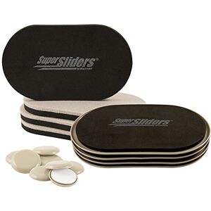 Super Sliders 4713995N Reusable XL Heavy Furniture Sliders for All Surfaces with Bonus Self Adhesive Carpet, Linen (8 Pack), 9-1/2" x 5-3/4 Super Sliders 4713995N Reusable XL Heavy Furniture Sliders for All Surfaces with Bonus Self Adhesive Carpet, Linen (8 Pack), 9-1/2" x 5-3/4