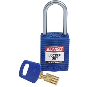 Brady CPT-BLU-38AL-KD SafeKey Padlock, Blue, 3.0 in H x 1.25 in W x 0.75 in D Brady CPT-BLU-38AL-KD SafeKey Padlock, Blue, 3.0 in H x 1.25 in W x 0.75 in D