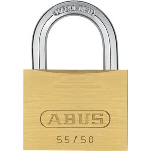 ABUS Padlock Brass 55/50 Robust, Weatherproof Lock with Automatic Locking and Hardened Steel Shackle Suitable for Loop Cables, Doors, Gates, cabinets and More 50 mm Width ABUS Padlock Brass 55/50 Robust, Weatherproof Lock with Automatic Locking and Hardened Steel Shackle Suitable for Loop Cables, Doors, Gates, cabinets and More 50 mm Width