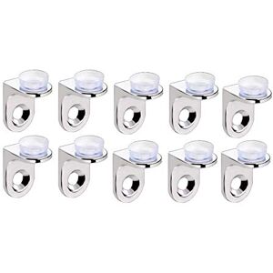 AWEN Glass Mounting Brackets - 10pcs, Silver, Medium AWEN Glass Mounting Brackets - 10pcs, Silver, Medium