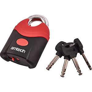 Amtech Heavy Duty 70mm Security Padlock, Solid Steel Body with 10mm Hardened Shackle and 4 Keys, for Securing Gates, Garages and Outdoor Units. Amtech Heavy Duty 70mm Security Padlock, Solid Steel Body with 10mm Hardened Shackle and 4 Keys, for Securing Gates, Garages and Outdoor Units.