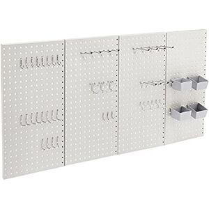 Amazon Basics Rectangular Metal Pegboard Kit – 48 Pieces, Gray Amazon Basics Rectangular Metal Pegboard Kit – 48 Pieces, Gray