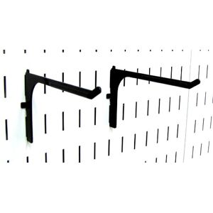 Wall Control 6in Reach Extended Hook Pair Slotted Metal Pegboard Hooks Pegboard and Slotted Tool Board – Black Wall Control 6in Reach Extended Hook Pair Slotted Metal Pegboard Hooks Pegboard and Slotted Tool Board – Black
