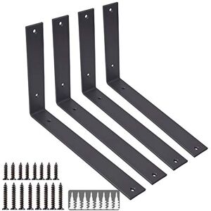 WINKER Heavy Duty Shelf Brackets - 12 Inch Frosted Black Support WINKER Heavy Duty Shelf Brackets - 12 Inch Frosted Black Support