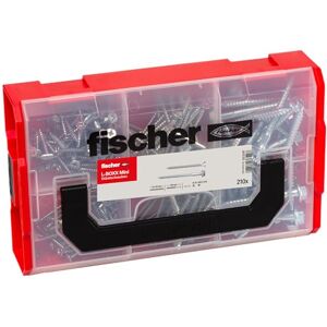 fischer FixTainer Dowel Screws, pre-Sorted Assortment Box with 210 Screws, Suitable for Many dowels (DuoPower, DuoBlade and Many More), Universal Set for mounting fischer FixTainer Dowel Screws, pre-Sorted Assortment Box with 210 Screws, Suitable for Many dowels (DuoPower, DuoBlade and Many More), Universal Set for mounting