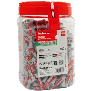 fischer DuoPower 8 x 40 in the BigBox, 450 Universal Dowels, Powerful 2-Component Dowels, Plastic Dowels for Mounting in Concrete, Bricks, Stone, Plasterboard Panels and Much More, Without Screws fischer DuoPower 8 x 40 in the BigBox, 450 Universal Dowels, Powerful 2-Component Dowels, Plastic Dowels for Mounting in Concrete, Bricks, Stone, Plasterboard Panels and Much More, Without Screws
