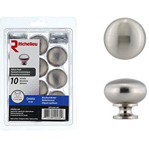 RICHELIEU Hardware DP3295195 Pack of 10 Contemporary Metal Knobs-3295, Brushed Nickel RICHELIEU Hardware DP3295195 Pack of 10 Contemporary Metal Knobs-3295, Brushed Nickel