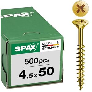 SPAX Universal bolts, Countersunk head, Phillips/pozidriv Z, 4CUT, Part thread, Yellow zinc plated passivated A2L 0291020350305 Galvanised Yellow, 0.18"x1.97 SPAX Universal bolts, Countersunk head, Phillips/pozidriv Z, 4CUT, Part thread, Yellow zinc plated passivated A2L 0291020350305 Galvanised Yellow, 0.18"x1.97