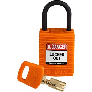 Brady SafeKey Compact Padlock, 33mm x 67mm x 19mm, Orange Brady SafeKey Compact Padlock, 33mm x 67mm x 19mm, Orange