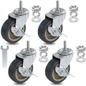 AAGUT 3" Swivel Caster Wheels, 4 Pack 5/16"-18 x 1" Threaded Stem Mount Dust Cover Rubber Heavy Duty Casters Replacement for Carts, Furniture, Dolly,Trolley, Workbench,Each Bearing 150Lbs AAGUT 3" Swivel Caster Wheels, 4 Pack 5/16"-18 x 1" Threaded Stem Mount Dust Cover Rubber Heavy Duty Casters Replacement for Carts, Furniture, Dolly,Trolley, Workbench,Each Bearing 150Lbs