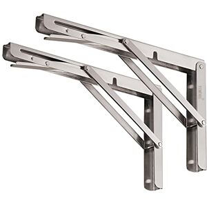 YUMORE Folding Shelf Brackets 12", Max Load: 330lb Heavy Duty Stainless Steel Collapsible Shelf Bracket for Table Work Bench, Space Saving DIY Bracket, Pack of 2 YUMORE Folding Shelf Brackets 12", Max Load: 330lb Heavy Duty Stainless Steel Collapsible Shelf Bracket for Table Work Bench, Space Saving DIY Bracket, Pack of 2