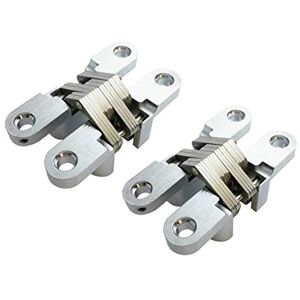 HUGE LEADING Pair of Hidden Gate Hinge Stainless Steel Invisible Door Hinges Concealed Barrel Wooden Box Satin Chrome Cabinet Cupboard Sliding Door Folding Cross 117mm(4 6/9 in) HUGE LEADING Pair of Hidden Gate Hinge Stainless Steel Invisible Door Hinges Concealed Barrel Wooden Box Satin Chrome Cabinet Cupboard Sliding Door Folding Cross 117mm(4 6/9 in)