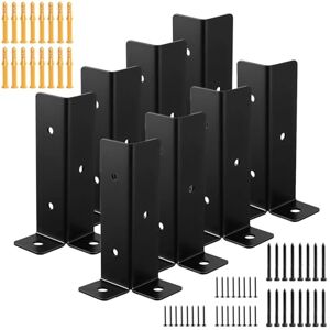 Woobroo 8 Pcs Deck Post Anchor Base Brackets Adjustable Garden Pergola Base Bracket with Screws, Suitable for Fence, Pergola, Balustrade (Black) Woobroo 8 Pcs Deck Post Anchor Base Brackets Adjustable Garden Pergola Base Bracket with Screws, Suitable for Fence, Pergola, Balustrade (Black)