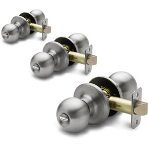 Copper Creek BK2030SS-3 Ball Door Knob, Privacy Function, 3 Pack, Satin Stainless Copper Creek BK2030SS-3 Ball Door Knob, Privacy Function, 3 Pack, Satin Stainless