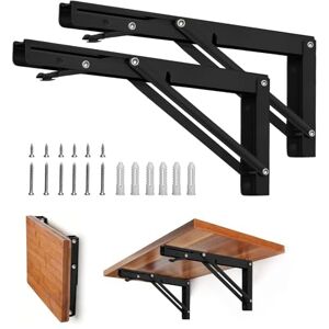 Storystore Folding Shelf Brackets Heavy Duty Metal Collapsible Shelf Bracket for Bench Table, Shelf Hinge Wall Mounted Space Saving DIY Bracket, Max Load: 150 lb 2 PCS (10 Inch, Black) Storystore Folding Shelf Brackets Heavy Duty Metal Collapsible Shelf Bracket for Bench Table, Shelf Hinge Wall Mounted Space Saving DIY Bracket, Max Load: 150 lb 2 PCS (10 Inch, Black)