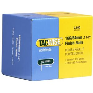 Tacwise 0301 Type 16G / 64 mm Galvanised Finish Nails, Pack of 2500 Tacwise 0301 Type 16G / 64 mm Galvanised Finish Nails, Pack of 2500