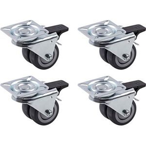 Metafranc Double Castors Diameter 50 mm 4 Pieces 60 x 60 mm Plate TPR Wheels Ball Bearings 70 kg Load Capacity Ideal for Heavy Items/Beach Chair Castors/Heavy Duty Castors/Furniture Castors / Metafranc Double Castors Diameter 50 mm 4 Pieces 60 x 60 mm Plate TPR Wheels Ball Bearings 70 kg Load Capacity Ideal for Heavy Items/Beach Chair Castors/Heavy Duty Castors/Furniture Castors /