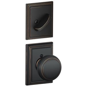 SCHLAGE F59 and 716 ADD Addison Collection Andover Handleset Interior Knob, Aged Bronze (Interior Half Only) SCHLAGE F59 and 716 ADD Addison Collection Andover Handleset Interior Knob, Aged Bronze (Interior Half Only)