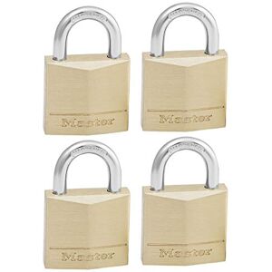 Master Lock 130EURQNOP Pack of 4 Key Padlocks with Brass Body, Gold, 4,9 x 3 x 1,2 cm Master Lock 130EURQNOP Pack of 4 Key Padlocks with Brass Body, Gold, 4,9 x 3 x 1,2 cm