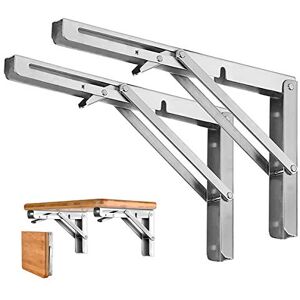 Storystore Stainless Steel Folding Shelf Brackets - 10 inch - Heavy Duty Storystore Stainless Steel Folding Shelf Brackets - 10 inch - Heavy Duty
