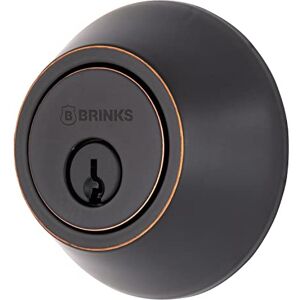 BRINKS – Single Cylinder Deadbolt – Keyed Front Door Lock with ANSI Grade 2 Security – Home Improvement – Residential Protection – Tuscan Bronze BRINKS – Single Cylinder Deadbolt – Keyed Front Door Lock with ANSI Grade 2 Security – Home Improvement – Residential Protection – Tuscan Bronze