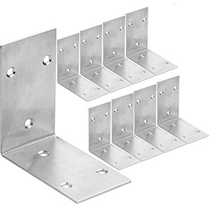 AKOLAFE 10PCS Wide Corner Brackets, 3.3”x 1.9” Heavy Duty Stainless Steel Corner Brace, 90 Degree Angle Brackets, L Shelf Brackets Joint Fastener for Wood Furniture Bookshelf Board Window Cabinet AKOLAFE 10PCS Wide Corner Brackets, 3.3”x 1.9” Heavy Duty Stainless Steel Corner Brace, 90 Degree Angle Brackets, L Shelf Brackets Joint Fastener for Wood Furniture Bookshelf Board Window Cabinet